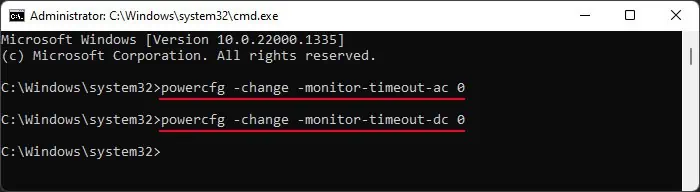 powercfg-change-monitor-timeout