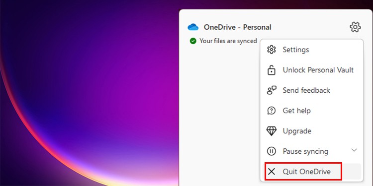 quit one drive
