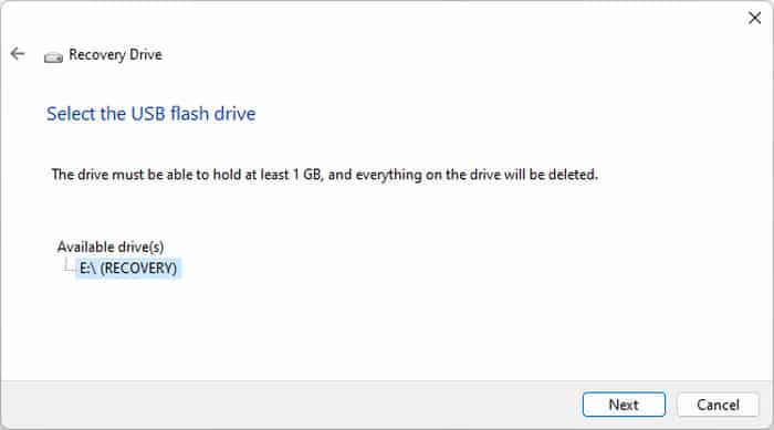 recovery-drive-select-USB-click-next
