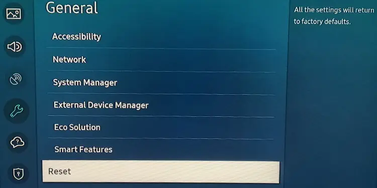 HDMI Not Connecting to TV? 9 Ways to Fix It 15 reset-option-in-samsung-1