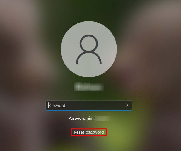 reset password windows lock screen