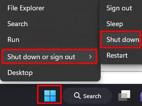 right click on start menu reboot dell laptop