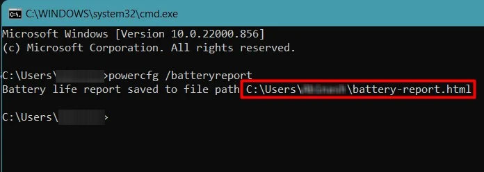 run battery report command dell xps laptop