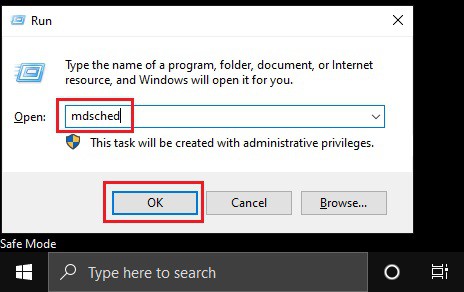 run mdsched command in safe mode
