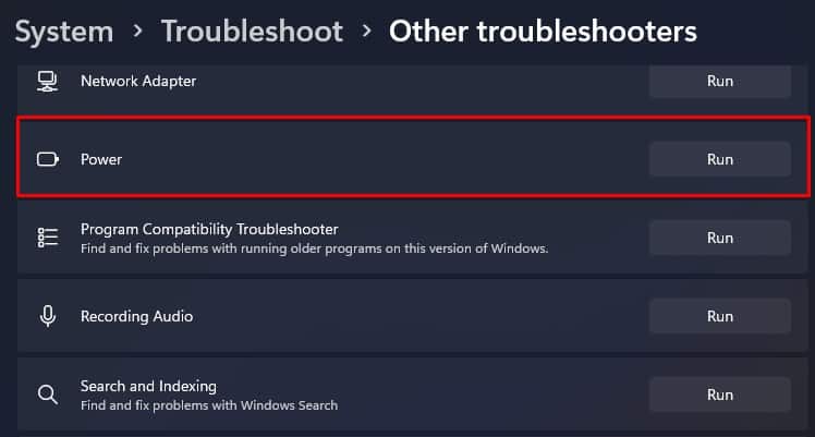 run power troubleshooter dell laptop xps