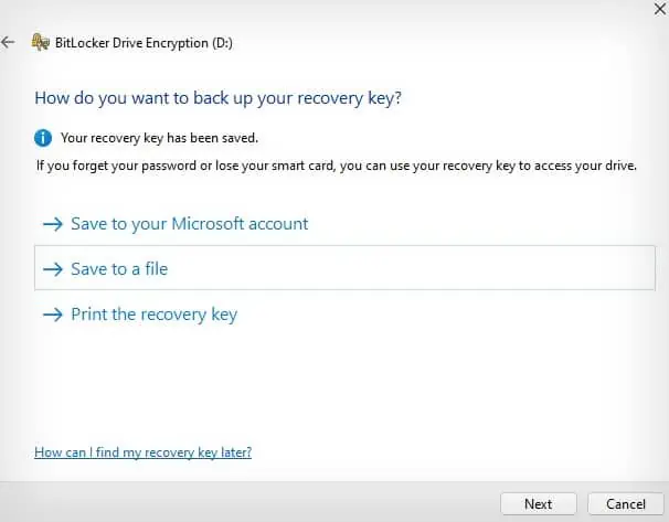 save-bitlocker-key