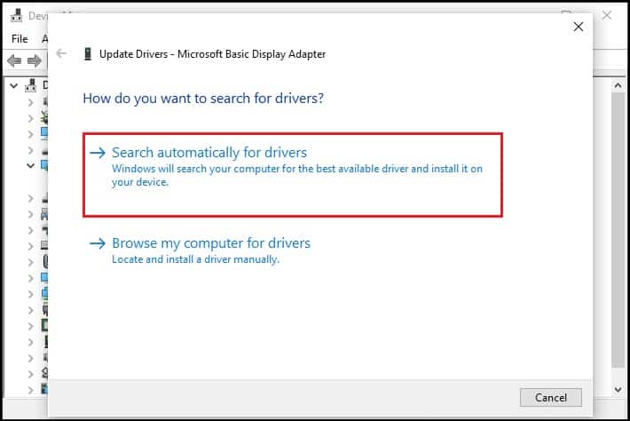search automatically for drivers