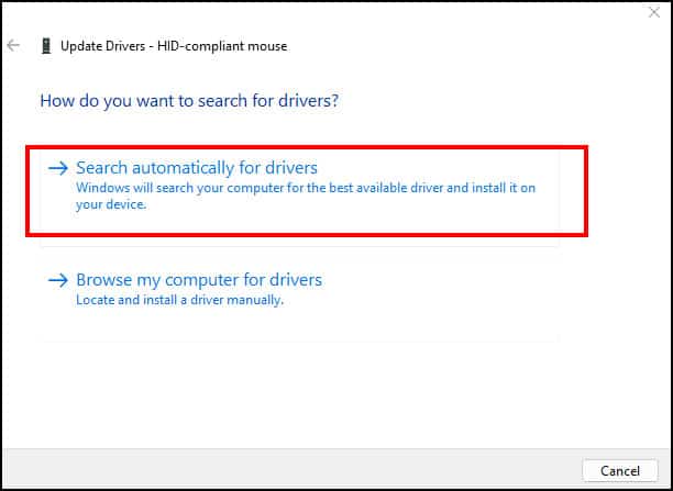 search driver automatically