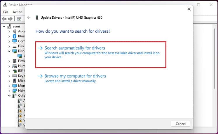 search for intel drivers