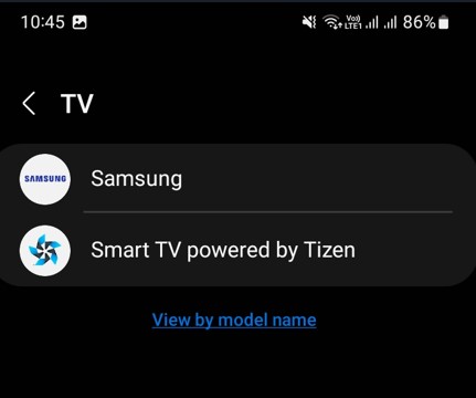 select tv model