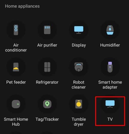 select tv under home appliances