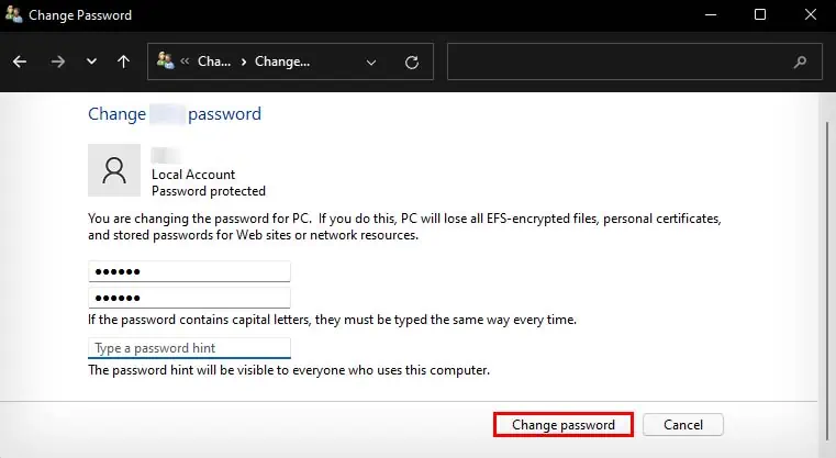 How to Reset Password on HP Laptop 10 set-new-password-and-confirm-control-panel