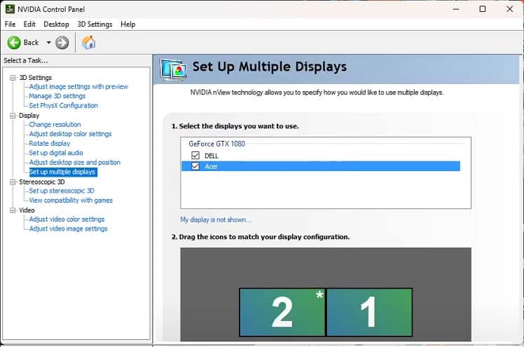 set up multiple displays