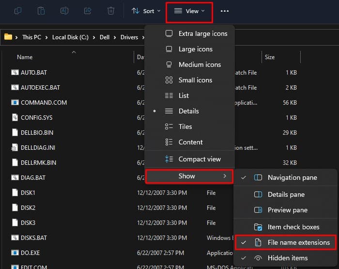 show file extention dell bios update