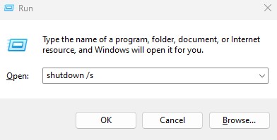 shutdown s command