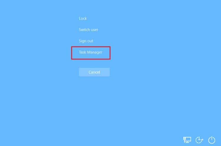 task manager from the list