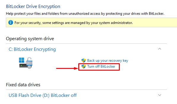 turn off bitlocker update dell bios