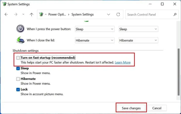 USB Hub Not Working? Here’s How to Fix It 27 turn-off-fast-startup-and-save-changes