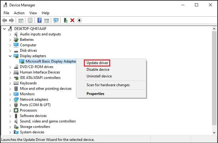14 Ways to Solve a Black Screen on Your Dell Laptop 21 udpate-display-driver