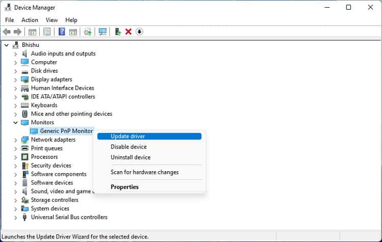 udpate monitor driver