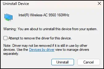 Wi-Fi Not Working on Lenovo? Try Troubleshooting Methods 19 uninstall-confirm