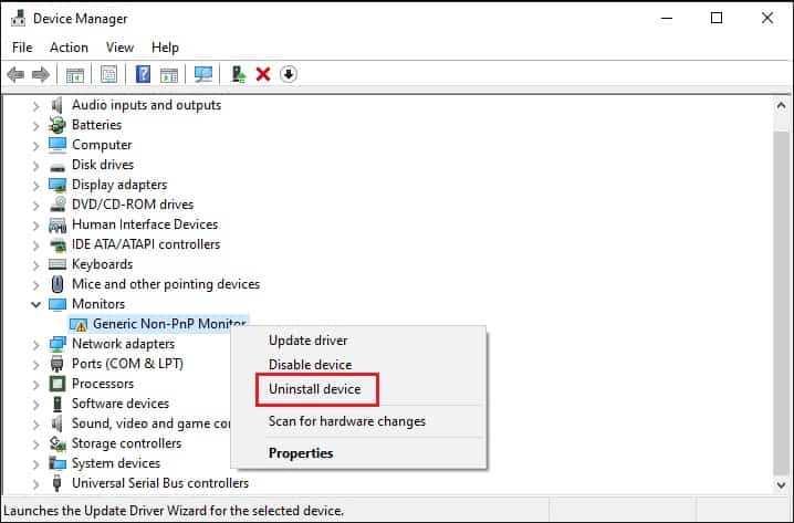 uninstall device in safe mode