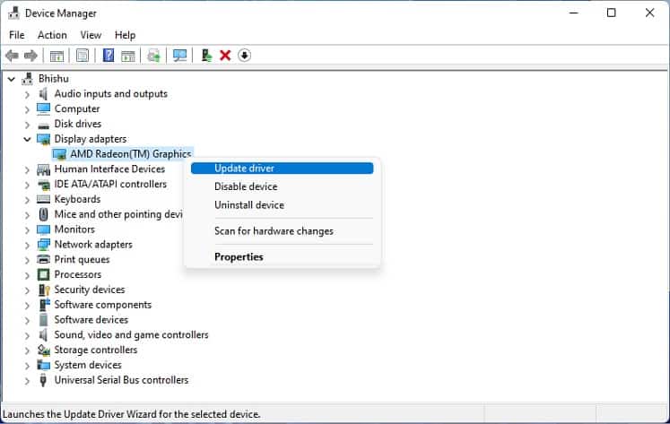 update graphics driver