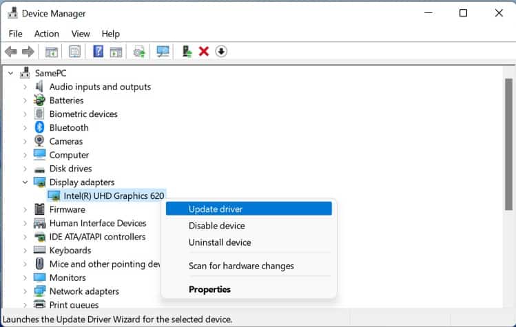 update intel drivers