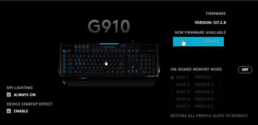 update keyboard firmware logitech