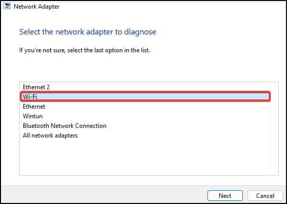 wifi adapter troubleshoot