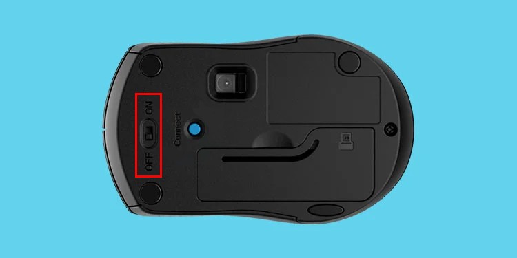 wireless mouse turn on off button