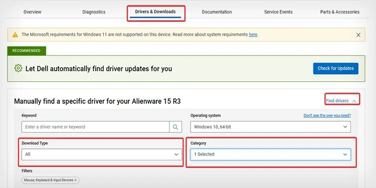 Alienware Keyboard Not Working? Here Are 9 Ways to Fix It 22 DELL-DRIVER-DOWNLOAD-PAGE