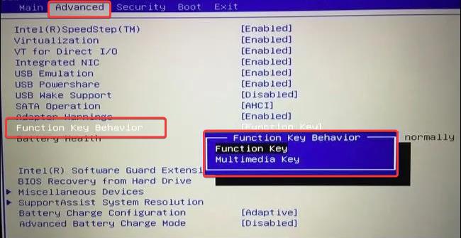 Function-Key-Behaviour