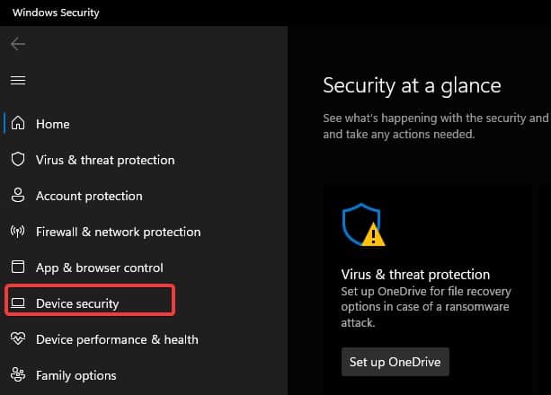 Windows security app