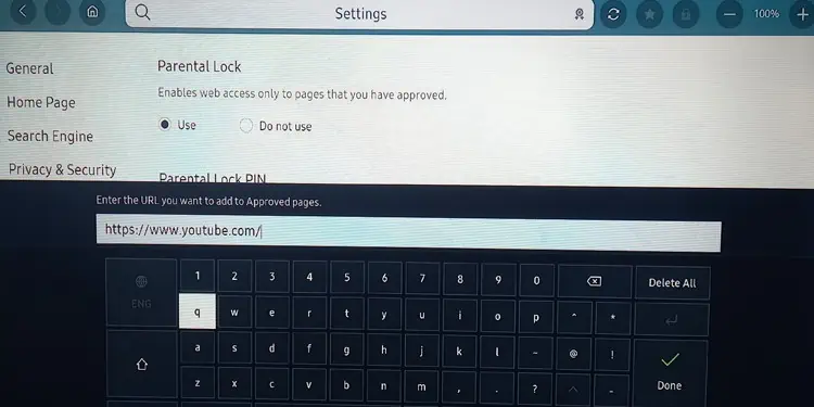 How to Setup and Unlock Parental Control on Samsung TV 20 add-approved-page-on-samsung-tv-browser