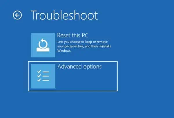 Amber or Orange Light Blinking on Dell Laptop? 16 Ways to Fix It 15 advanced-options-in-windows-re