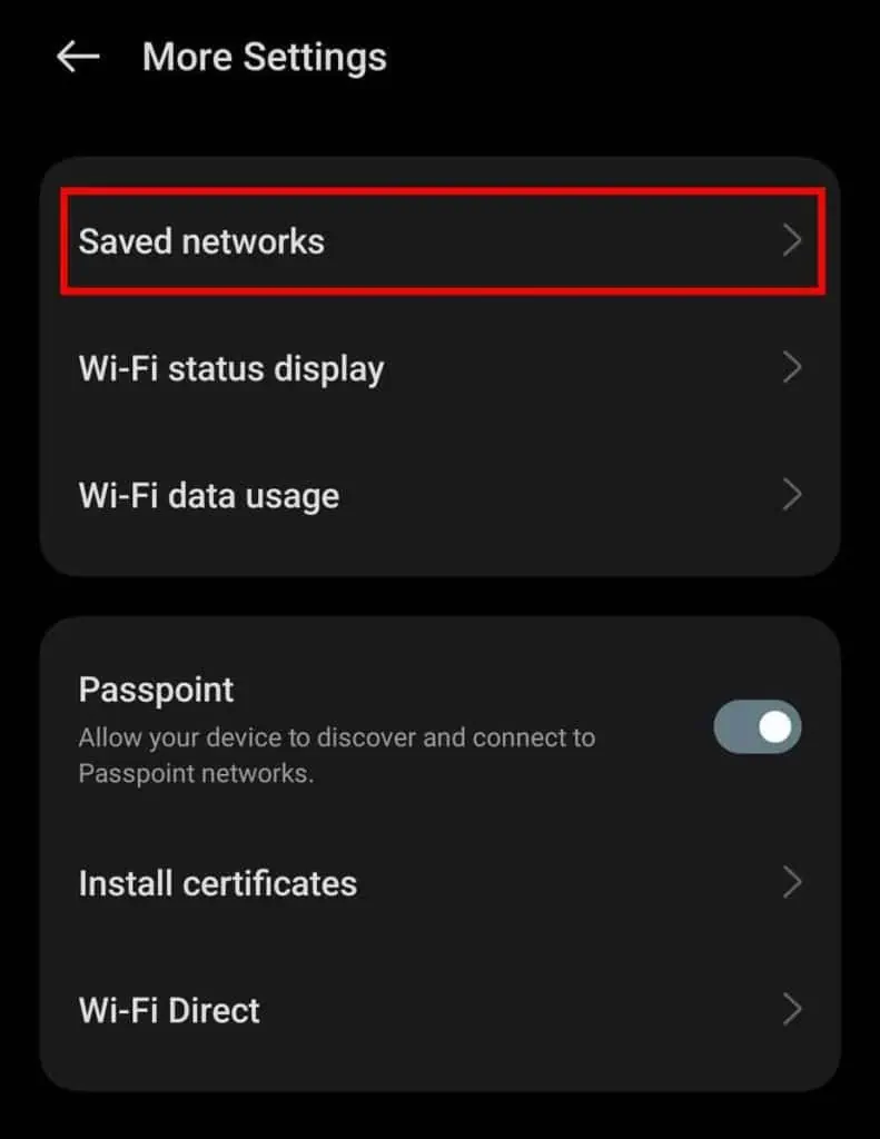 How to Share Wi-Fi Password 16 android-saved-networks-791x1024