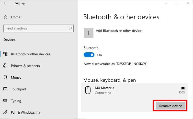 bluetooth-remove-device