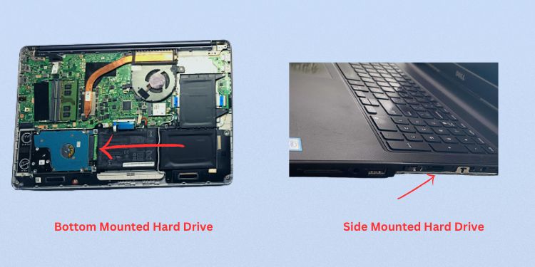 bottom vs side mounted hard drive
