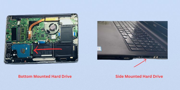 How to Replace Laptop Hard Drive (Step-by-Step Guide) 3 bottom vs side mounted hard drive