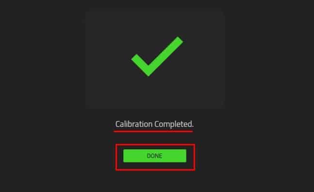 calibration completed razer mouse