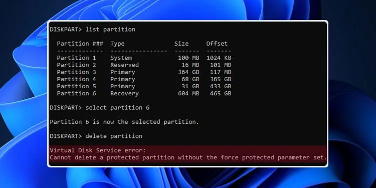 Solved: Cannot Delete Protected Partition