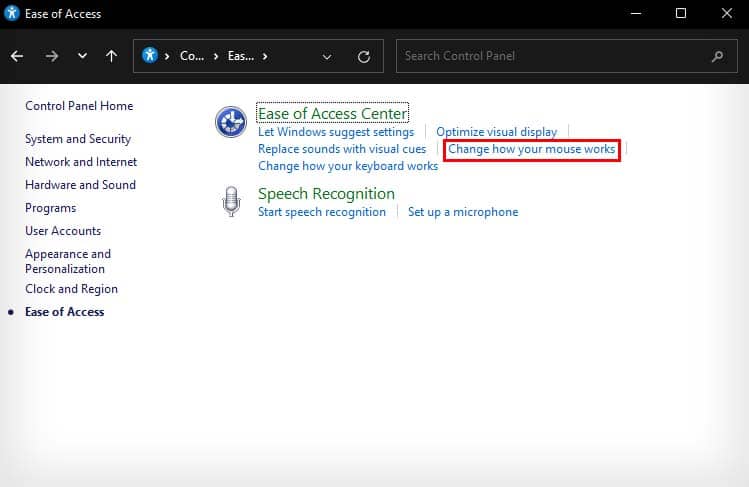 change how your mouse works control panel