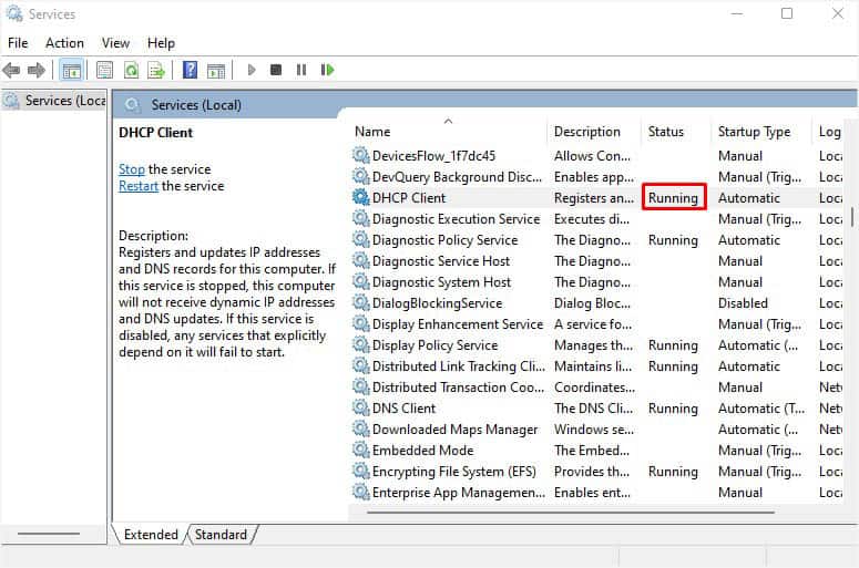 check if network services are running