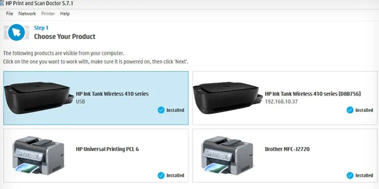 HP Printer Printing Blank Pages? 5 Ways to Fix It 23 choose-printer-and-click-next-on-scan-doctor-2