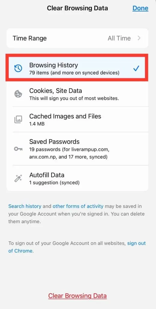 How to Delete History on Chrome 16 clear-data-on-iphone-520x1024