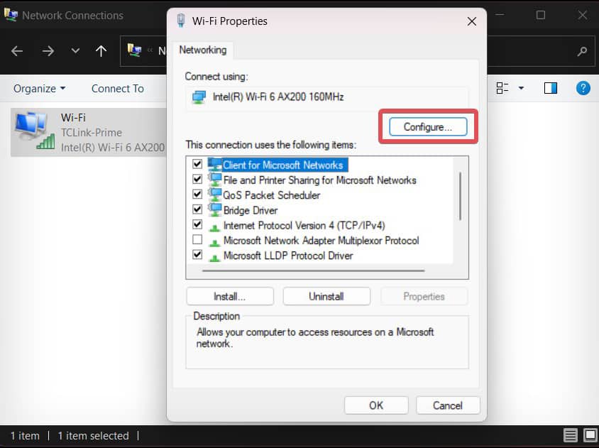 configure network settings