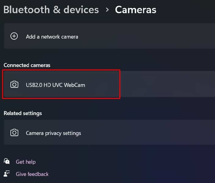 connected camera surface camera not working