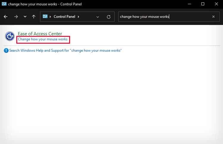 control panel change how your mouse works