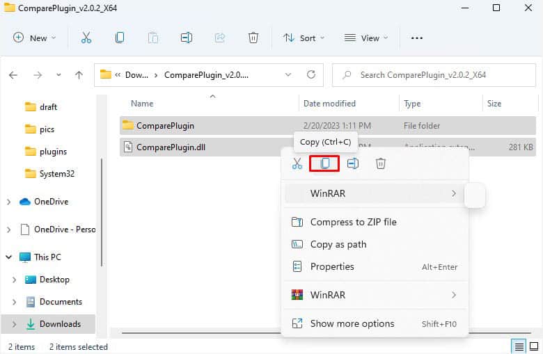 copy compareplugin both files